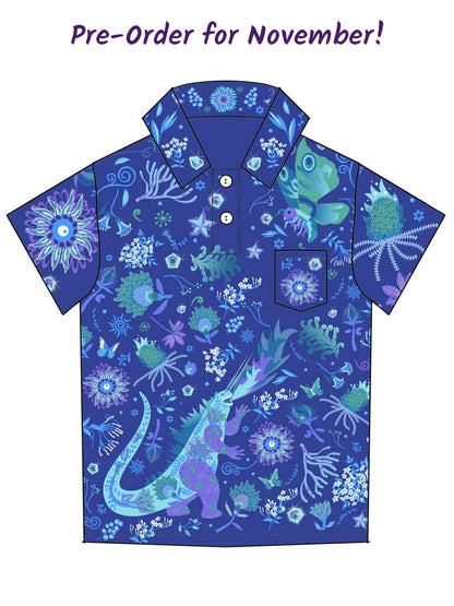 Adult "Beast Mode" Kaiju Monsters Short Sleeve Polo Shirt