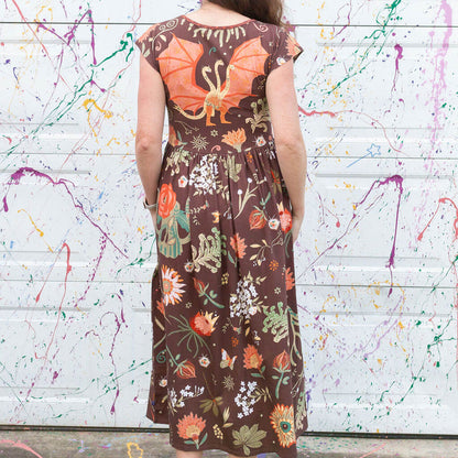 Adult "Beast Mode" Kaiju Monsters Short Sleeve Maxi Dress With Pockets