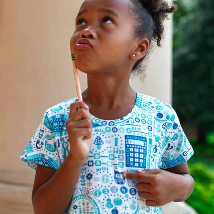 "Math Rules!" School Supplies Super Twirler Dress with Pockets