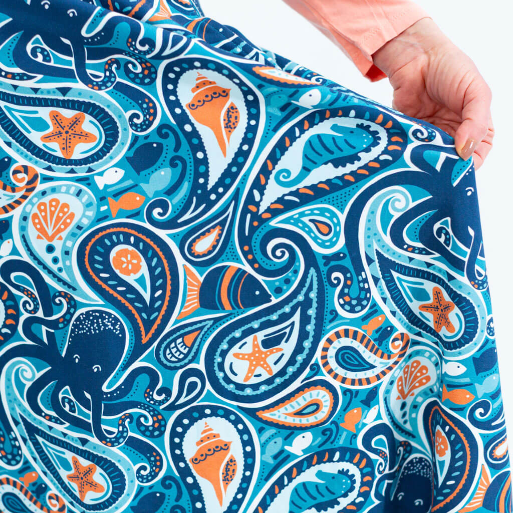 Adult "All Tide Up" OctoPaisley Skirt with Pockets