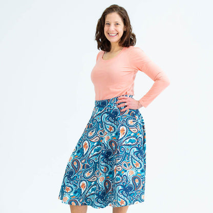 Adult "All Tide Up" OctoPaisley Skirt with Pockets