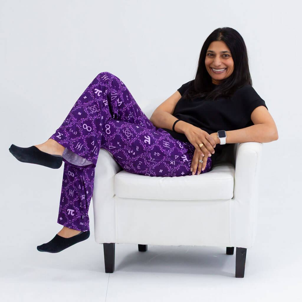 Adult "Irrationally Comfortable" Pi Damask Foldover Straight Leg Lounge Pants with Pockets