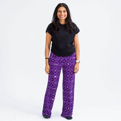 Adult "Irrationally Comfortable" Pi Damask Foldover Straight Leg Lounge Pants with Pockets