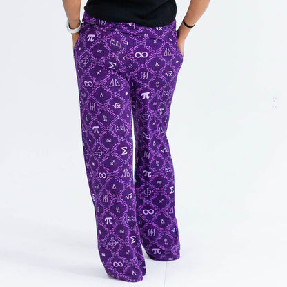 Adult "Irrationally Comfortable" Pi Damask Foldover Straight Leg Lounge Pants with Pockets