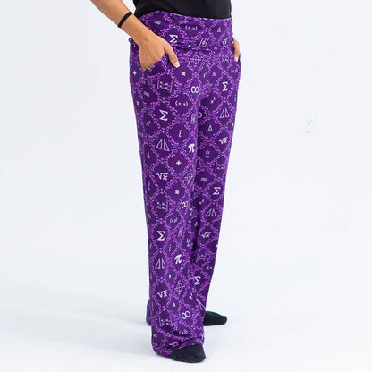 Adult "Irrationally Comfortable" Pi Damask Foldover Straight Leg Lounge Pants with Pockets