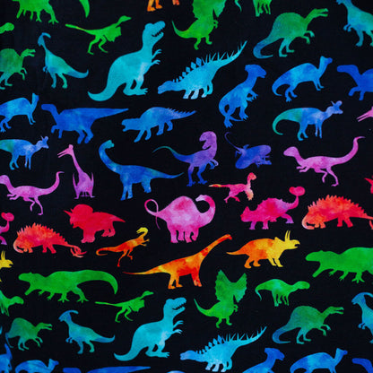 Adult "Prehistoric Parade" Rainbow of Dinosaurs Dress with Pockets