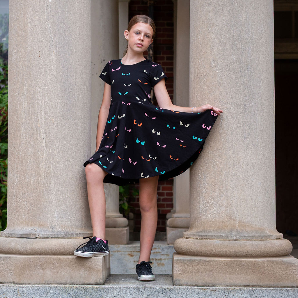 "Jeepers Creepers" Spooky Eyes Super Twirler Dress with Pockets