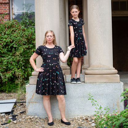 Adult "Jeepers Creepers" Spooky Eyes A-Line Dress with Pockets