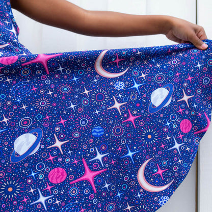 Sparkling Space Sleeveless Play Dress with Pockets