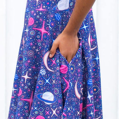 Sparkling Space Sleeveless Play Dress with Pockets