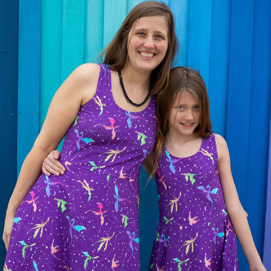 Adult "Star Fire" Dragons Sleeveless Dress with Pockets