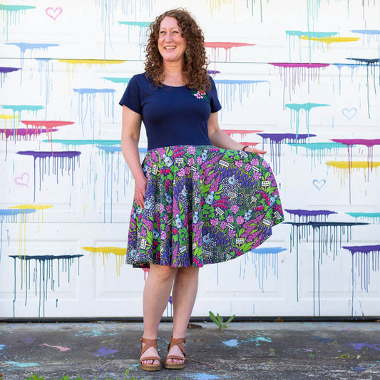Adult Toxic Garden Super Twirler Dress with Pockets