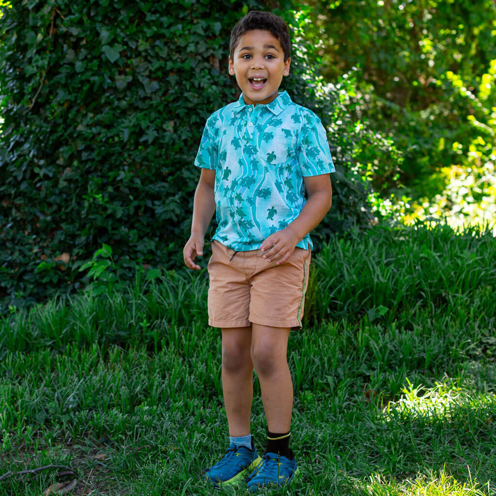 "Current Events" Sea Turtles Polo Short Sleeve Tee