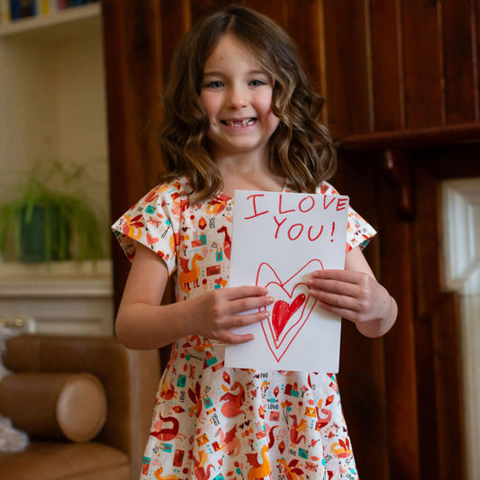 "Burning Love" Valentine Dragons Super Twirler Dress with Pockets