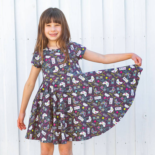 Video Game Controllers Super Twirler Dress with Pockets
