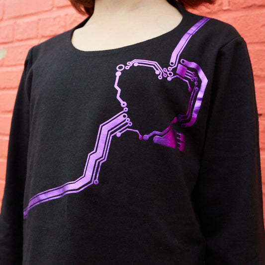 Android Heart Circuits Long Sleeve Tunic Shirt