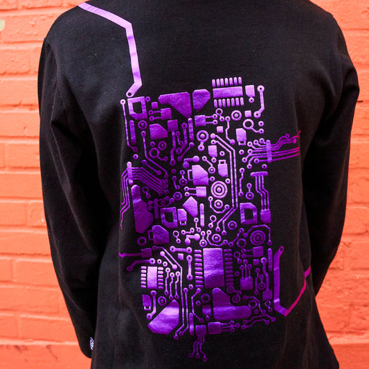 Android Heart Circuits Long Sleeve Tunic Shirt