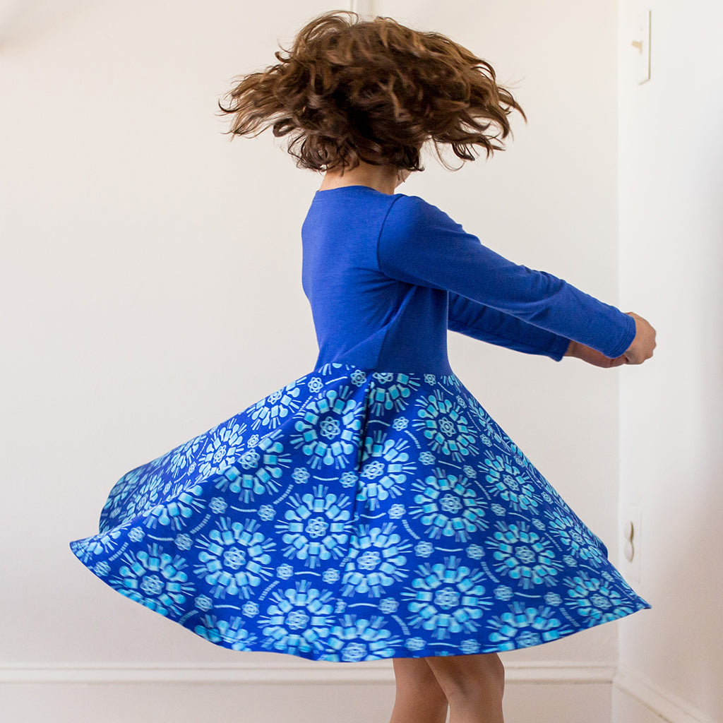 "Atomic Flurry" Twirly Play Dress with Long Sleeves