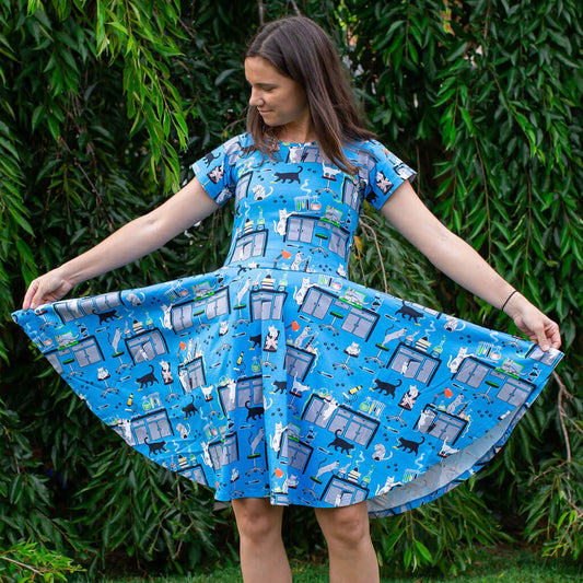 Adult "CATalyst" Lab Disasters Super Twirler Dress with Pockets