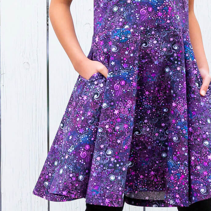 Deep Field Galaxies Sleeveless Play Dress with Pockets