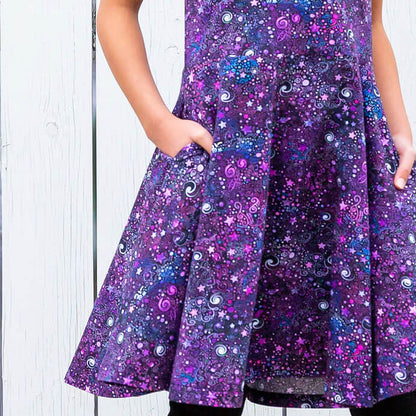 Deep Field Galaxies Sleeveless Play Dress with Pockets