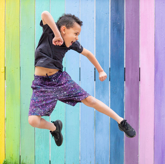 Deep Field Galaxies Drawstring Shorts with Pockets