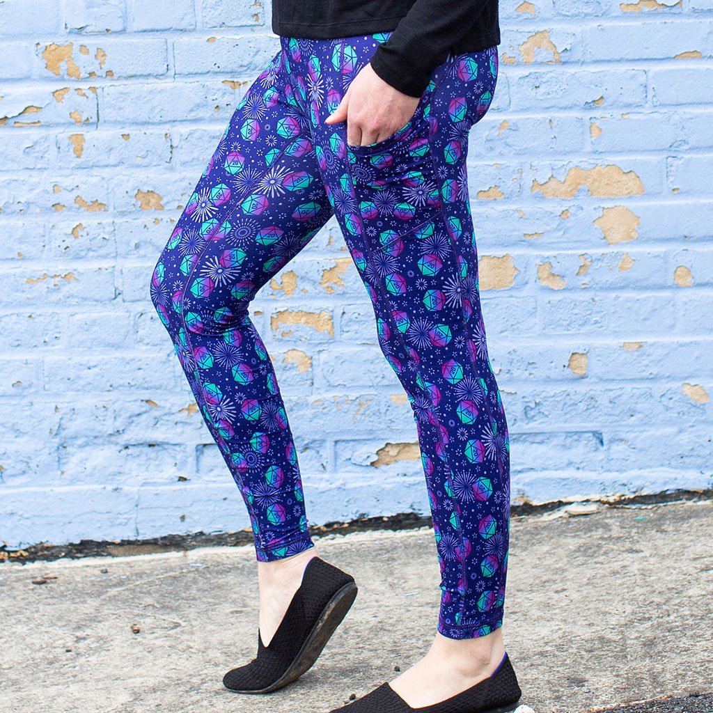 Adult Spotted Leopard Athletic Leggings with Pockets