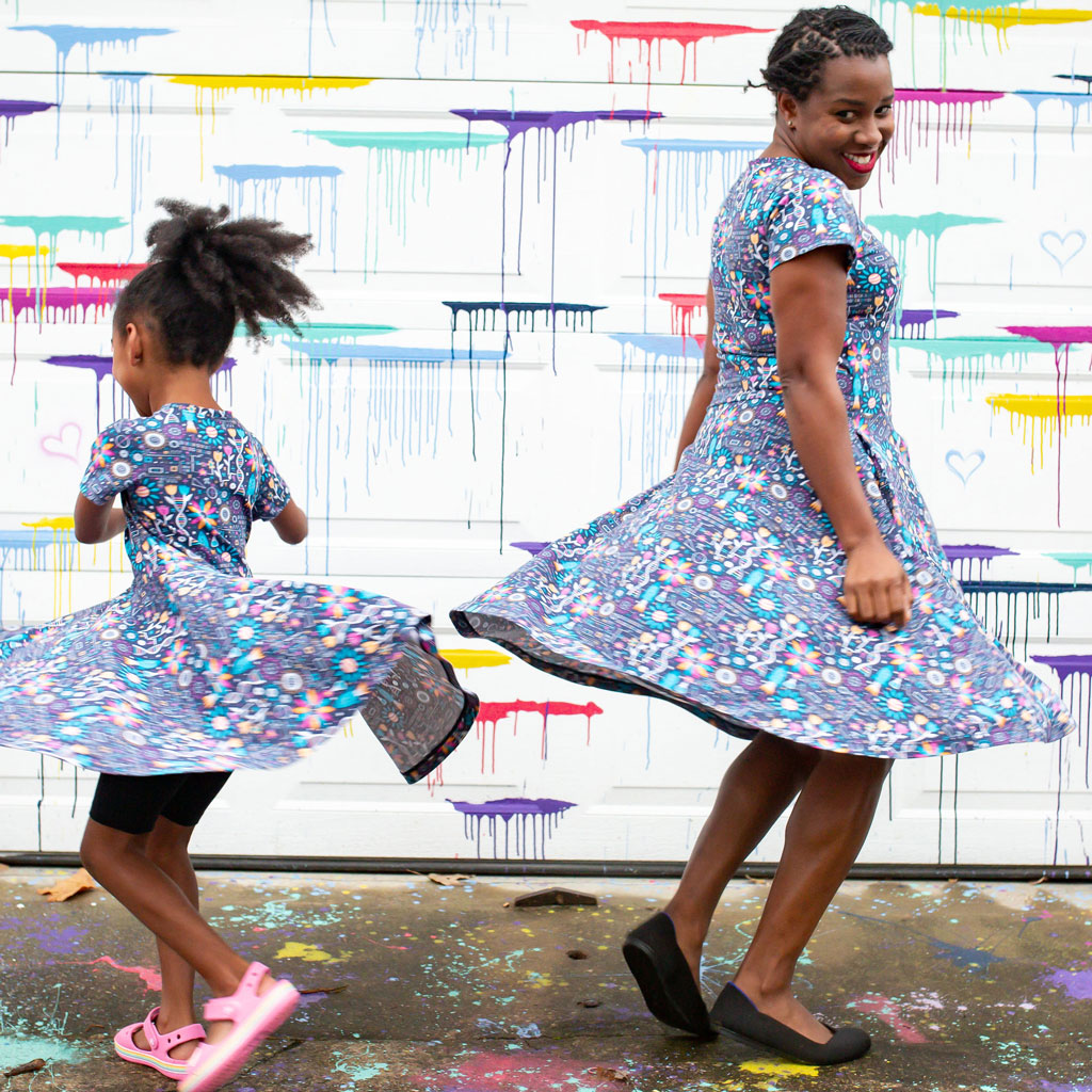 Adult Flower STEMs A-Line Dress with Pockets