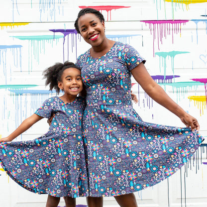 Adult Flower STEMs A-Line Dress with Pockets