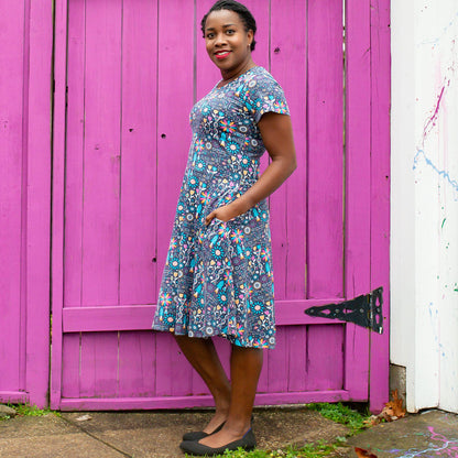 Adult Flower STEMs A-Line Dress with Pockets