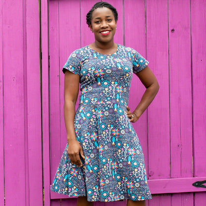 Adult Flower STEMs A-Line Dress with Pockets