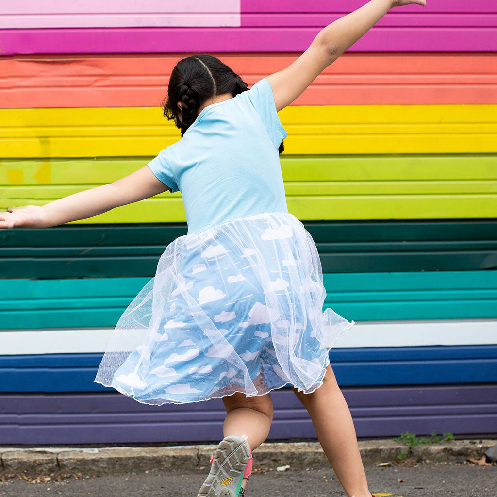 "Jet Setter" Airplane Dress with Mesh Skirt