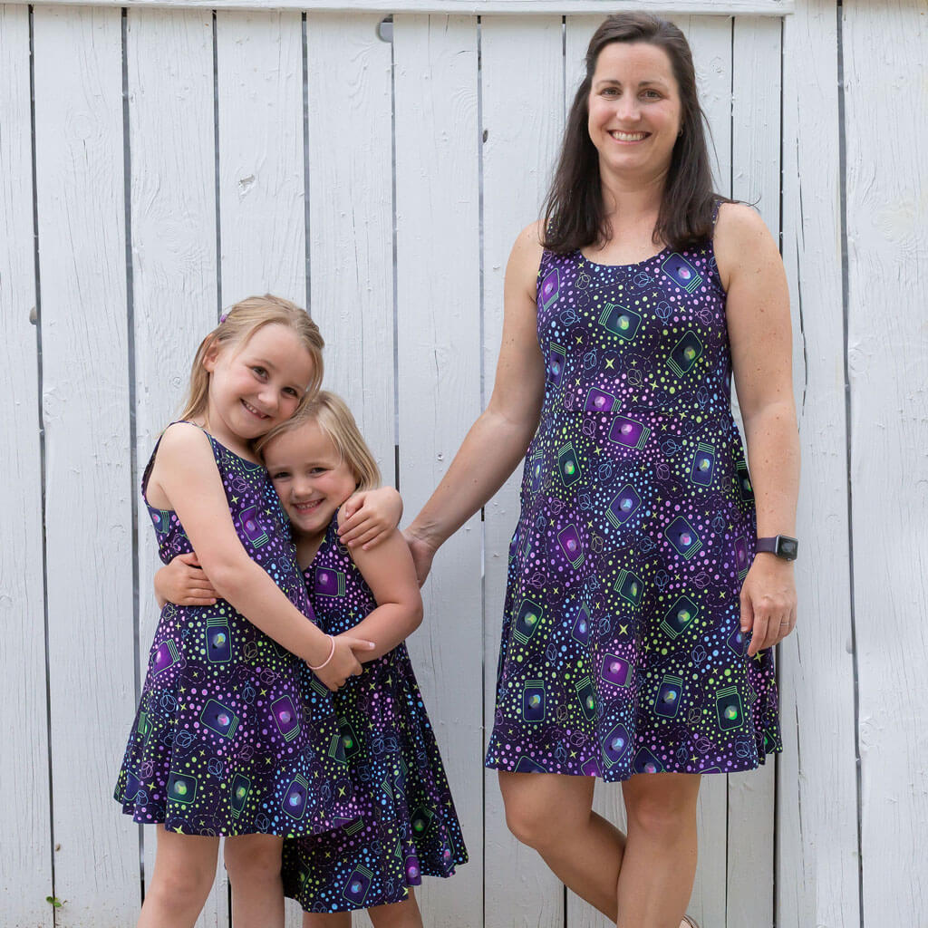 "Glow Getter" Adult Lightning Bugs Sleeveless Dress