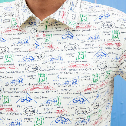 Adult "Scratch Paper" Geometry Cats Short Sleeve Polo Shirt