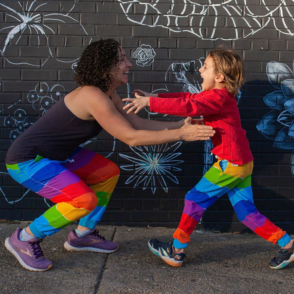 Rainbow Paint Fuzzy Fleece Jogger Pants - The Sample Store at Princess  Awesome and Boy Wonder