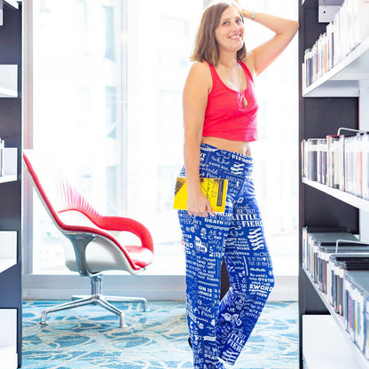 "Words, Words, Words" Shakespeare Foldover Straight Leg Lounge Pants with Pockets