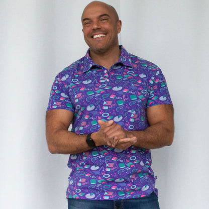 Adult "Saved by the Pi" Totally 80s Math Short Sleeve Polo Shirt