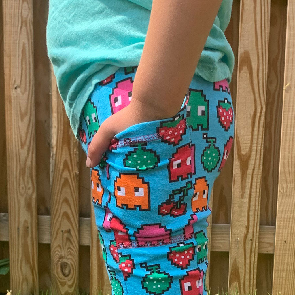 "Arcade Snacks" Video Game Ghosts Leggings With Pockets