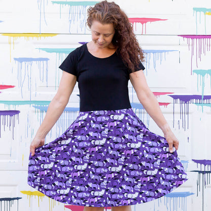 "Moonlight Call" Adult Wolves A-Line Dress with Pockets